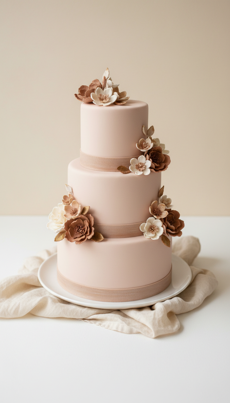 Personalized Celebration Cake with Blush Accents